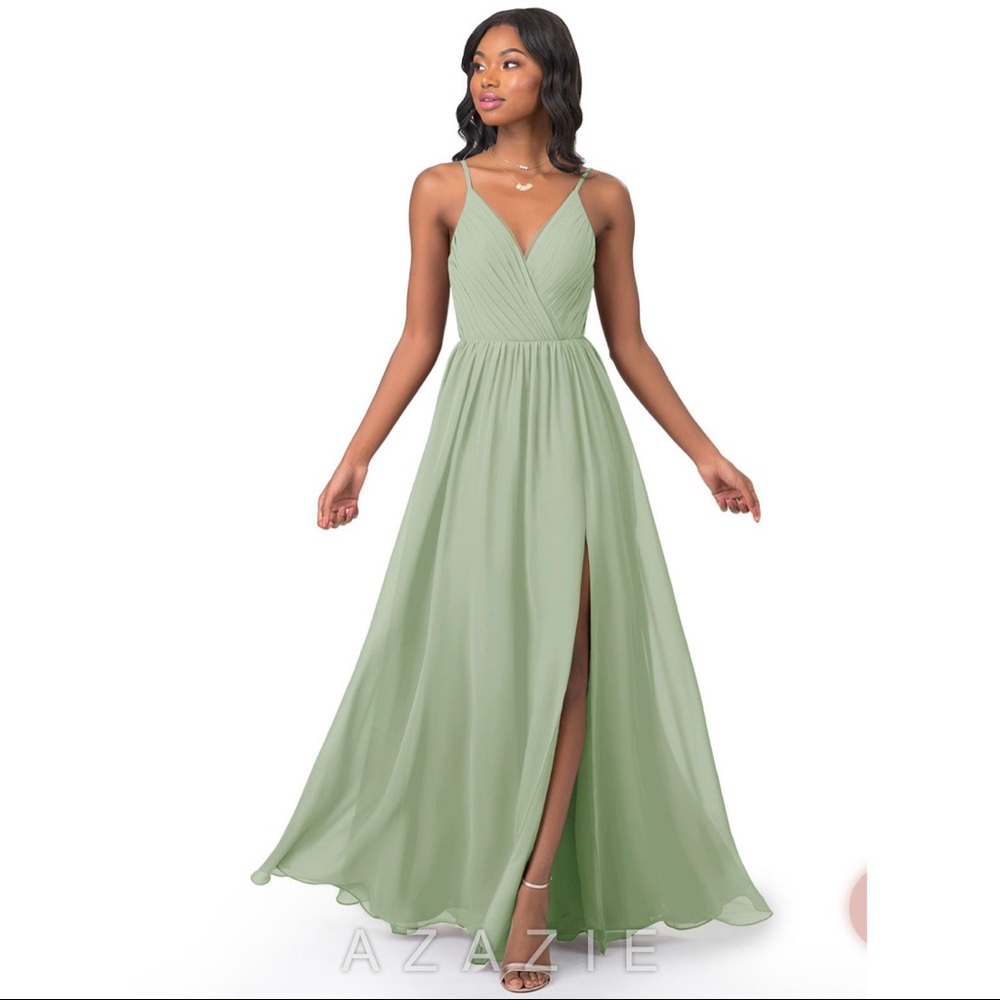 Azazie Bridesmaid Dress in “Dusty Sage”